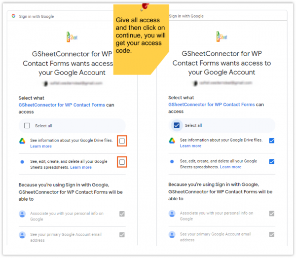 All access to Google drive Automatic Integration