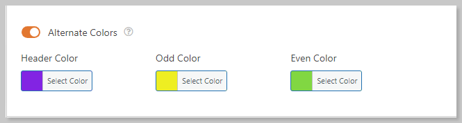 Alternate Colors in WPForms GSheet Pro Plugin Setting
