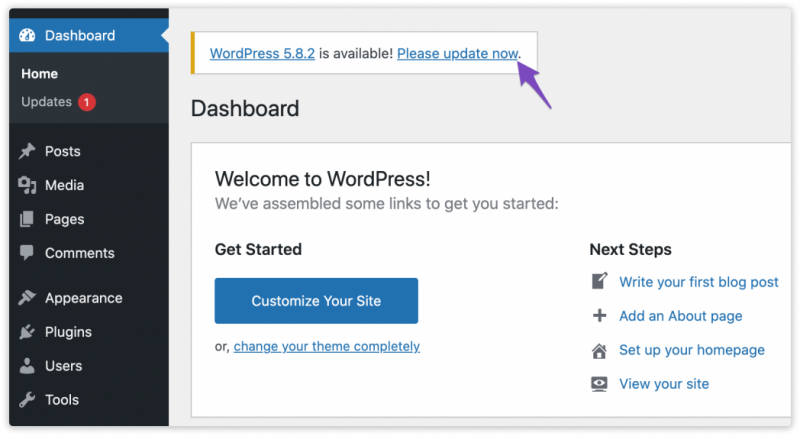 Update WordPress to the latest version 1024x547 1 Requirements