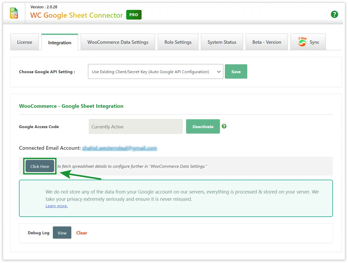 WooCommerce Google Sheet Connector Sign in with Google