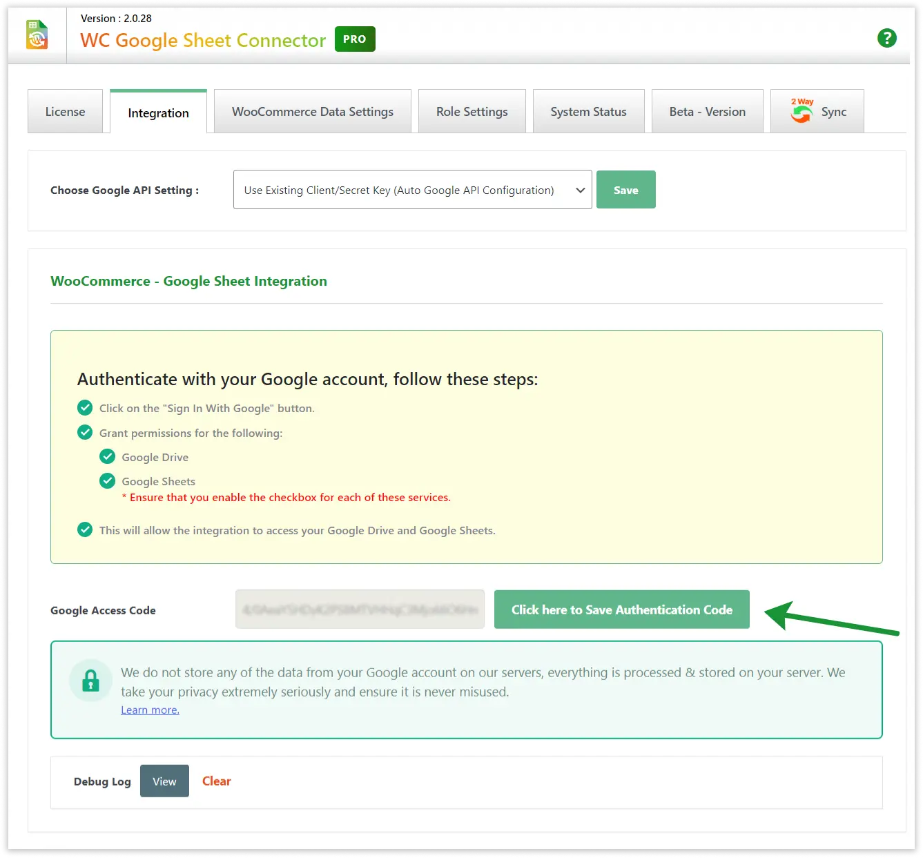 WooCommerce Google Sheet Connector Sign in with Google