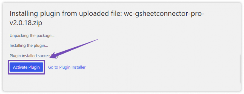 activate woocommerce gsheetconnector pro 1 Installation