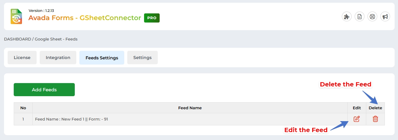 Avada Forms Google Sheet Connector Settings