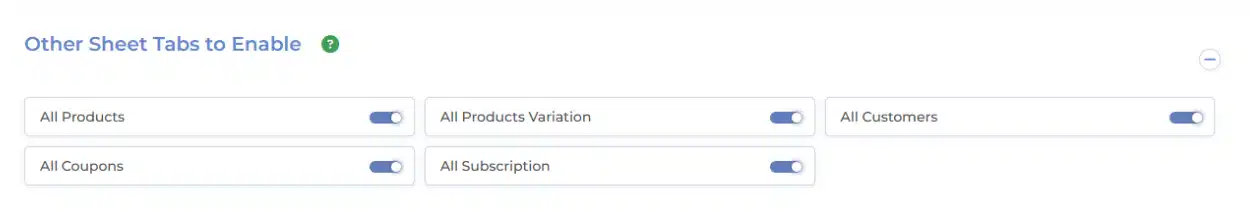 WooCommerce Google Sheets Integration Settings