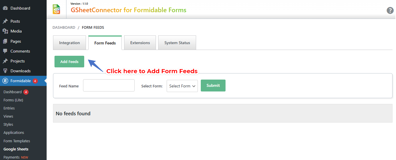 feed Settings