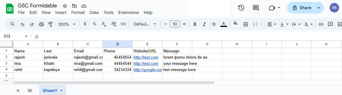Action After Submit - Formidable Form Google Sheet Integration